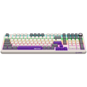 Wired mechanical gaming keyboard Advanced, 101 keys, linear Lorgar Toxic Purple switches, Hot Swap, Gasket mount, straight braid cable