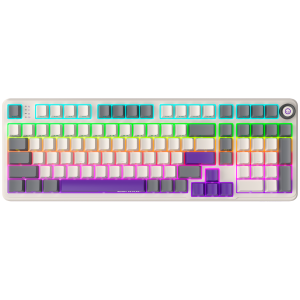 Wired mechanical gaming keyboard Advanced, 101 keys, linear Lorgar Toxic Purple switches, Hot Swap, Gasket mount, straight braid cable