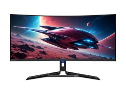 Монитор LENOVO Legion R34w-30 (67C7GACBEU), 34" VA CURVED 1500R, UWQHD (3440x1440) 180Hz, 21:9, 0.5ms, 350 cd/m², 3000:1, AMD FreeSync™ Premium, Speakers 2x3W, 2xHDMI, DP, Raven Black