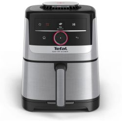 Уред за здравословно готвене Tefal EY572DE1 Easy Fry XL SMART & SILENCE, stainless steel, 5L (1.2kg, 6 portions), 1550W, dual zones, detachable front, 8 automatic programs
