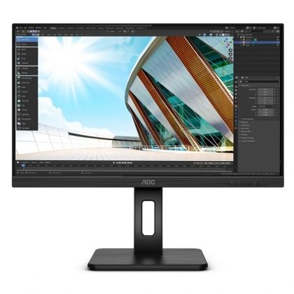 Монитор AOC Q24P2Q , 23.8" IPS, QHD (2560x1440) 75Hz, 16:9, 4ms, 250cd/m2, 50M:1, Speakers 2x2W, VGA, HDMI, DisplayPort, USB 3.2, Black 