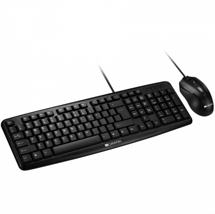 Клавиатура + мишка CANYON SET-1 (CNE-CSET1-BG), BG layout, USB, Black