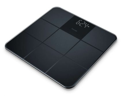 Везна Beurer GS 235 Black Glass bathroom scale non-slip surface; Automatic switch-off, overload indicator;  height 2.7 cm ; 180 kg / 100 g  5 years warranty