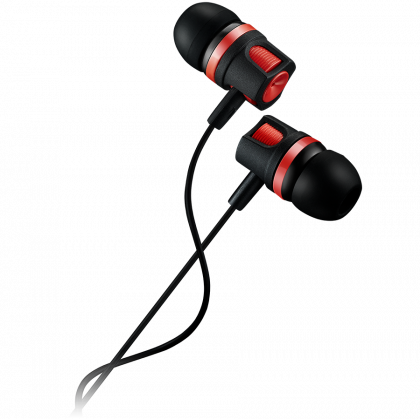 Слушалки CANYON EP-3 (CNE-CEP3R), Stereo earphones with microphone, 3.5 mm, Red