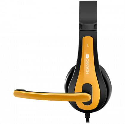 Слушалки CANYON HSC-1 (CNS-CHSC1BY), PC headset with microphone, 3.5mm, Black/Yellow