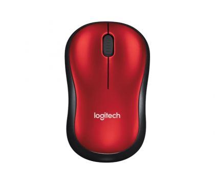 Безжична мишка LOGITECH M185 (910-002237), Wireless, 1000 DPI, 3 бутона, Red