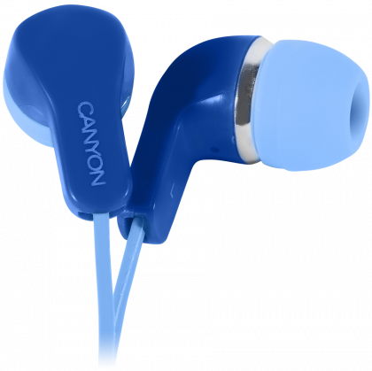 Слушалки CANYON EPM-02 , Stereo Earphones with inline microphone, Blue