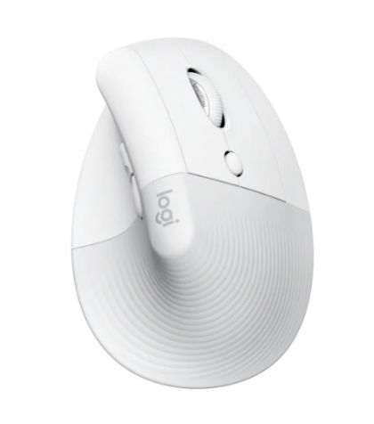 Вертикална безжична мишка LOGITECH Lift (910-006475), Wireless/Bluetooth, 4000DPI, USB, Off-white