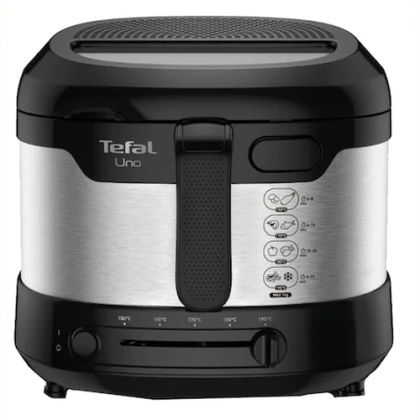 Фритюрник TEFAL FF215D30 UNO, 1600W, 1.8л, Black & Stainless steel