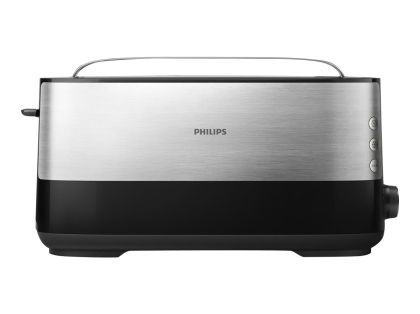 Тостер PHILIPS HD2692/90 Viva Collection , 1 дълго отделение, 8 настройки, Черен/Инокс 