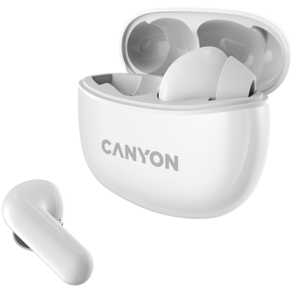 Безжични слушалки CANYON TWS-5 (CNS-TWS5W), Bluetooth 5.3, White
