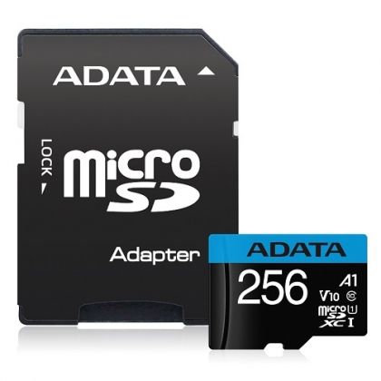 MicroSD памет ADATA Premier 256GB microSDXC Class 10 U1 + SD Адаптер