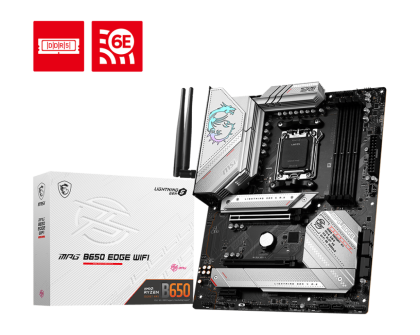 Дънна платка MSI MPG B650 EDGE WIFI (AMD AM5, 4x DDR5, 3x M.2, 2.5Gbps LAN, Wi-Fi 6E, HDMI, DP) ATX