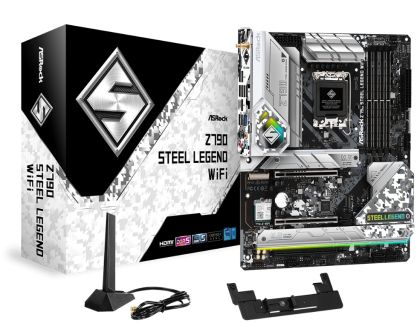 Дънна платка ASROCK Z790 Steel Legend WiFi (Intel 1700, 4xDDR5, 4xHyper M.2, 1xBlazing M.2,  2.5G LAN, WiFi6E, HDMI, DP) ATX 