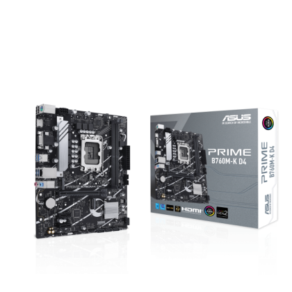 Дънна платка ASUS PRIME B760M-K D4 (Intel 1700, 2xDDR4, 2xM.2, 2.5Gb LAN, VGA, HDMI) Micro ATX