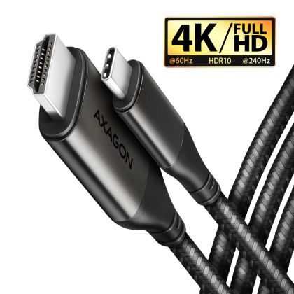 Адаптер AXAGON RVC-HI2MC , USB-C -> HDMI 2.0 adapter 4K/60Hz Aluminum, 1,8m cable