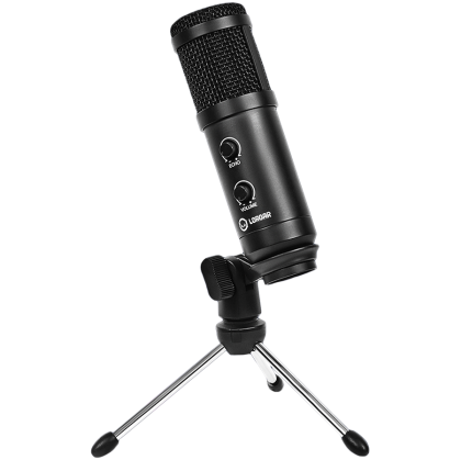 Микрофон LORGAR Soner 313, Gaming Microphones, Black, USB condenser microphone with Volume Knob & Echo Kob, including 1x Microphone, 1 x 2.5M USB Cable, 1 x Tripod Stand, 1 x User Manual, body size: Φ47.4*158.2*48.1mm, weight: 243.0g
