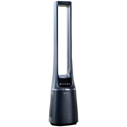 Вентилатор без перки и пречиствател на въздух MIDEA AMS150-PBW, Smart WiFi, digital with IOT and remote, H13 HEPA filter, 10 speeds, wide oscillation, ION mode, up to 48 m2, timer, INTELLIGENT WIND, sleep mode, Led display