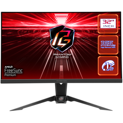 Монитор ASROCK Phantom Gaming PG32QF2B, 31.5" VA, QHD (2560x1440) 165Hz, 16:9, 1ms, 3000:1, 550 cd/m², AMD FreeSync™ Premium, Speaker 2x2W, 2xHDMI, 1xDP, Wi-Fi, Black