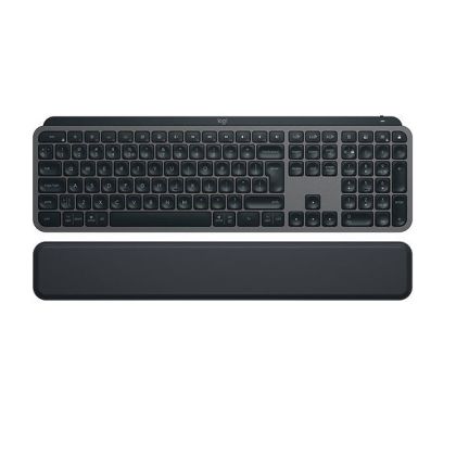 Безжична клавиатура LOGITECH MX Keys S PLUS (920-011589), Bluetooth, Rechargeable Li-Po 1500 mAh, USB-C, Palm rest,  Graphite