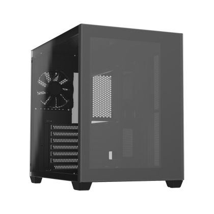 Кутия FORTRON CMT380 B , Mid Tower, Dual tempered glass