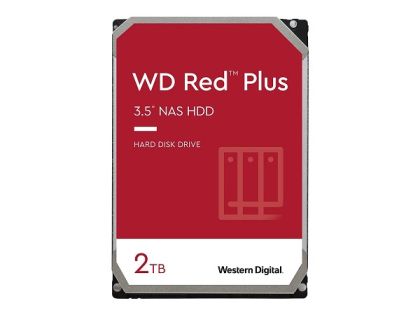 HDD 2TB WD Red Plus (WD20EFPX), 3.5", SATA 6Gb/s, 5400rpm, 128MB cache, for NAS