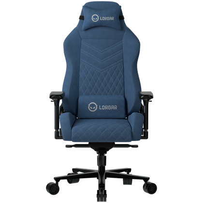 Геймърски стол LORGAR Ace 422 (LRG-CHR422BL), Gaming chair, Anti-stain durable fabric, 1.8 mm metal frame, multiblock mechanism, 4D armrests, 5 Star aluminium base, Class-4 gas lift, 75mm PU casters, Blue