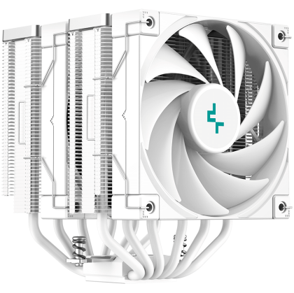 Охладител за процесор DeepCool AK620 WH, CPU Air Cooler, 2x120mm PWM FDB Fan, TDP 260W, 6 Heatpipes, White, Intel LGA2066/2011-v3/2011/1700/1200/115x, AMD AM5/AM4, 129×138×160 mm(L×W×H), 3 Year Warranty