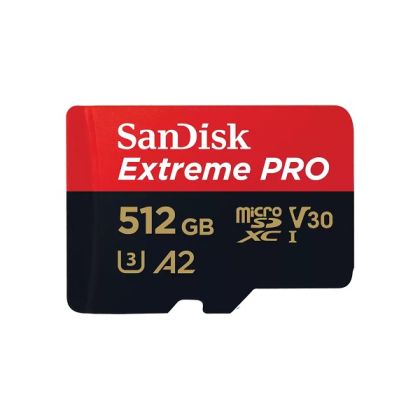 MicroSDXC памет 512GB SANDISK Extreme PRO, microSDXC  UHS-I U3 V30 A2 Class10 + SD Адаптер