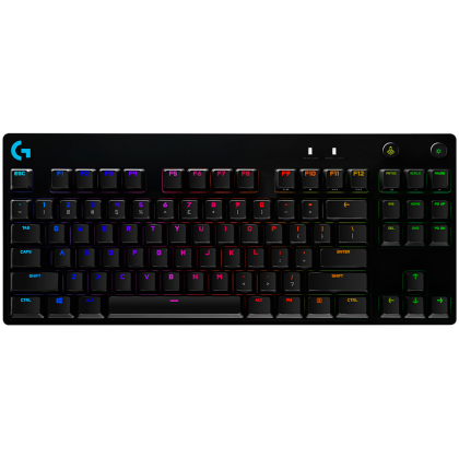 Безжична геймърска клавиатура LOGITECH PRO X TKL Lightspeed (920-012136), Tactile, LIGHTSYNC RGB lighting, USB LIGHTSPEED adapter, US, Black