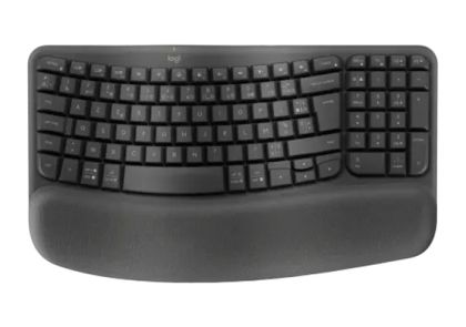Безжична клавиатура LOGITECH Wave Keys (920-012304), Bluetooth/Wireless, Ergonomic, US International, Graphite