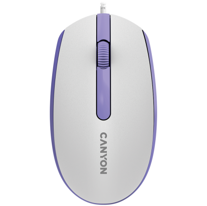 Мишка CANYON M-10 (CNE-CMS10WL), Wired, 1000DPI, USB, White lavender
