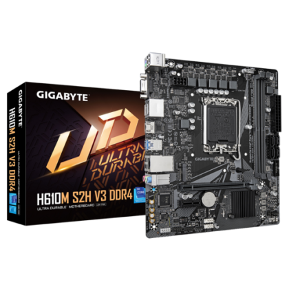 Дънна платка GIGABYTE H610M S2H V3 DDR4 (Intel 1700, 2 x DDR4, 1 x M.2, VGA, HDMI, 2xDP) Micro ATX