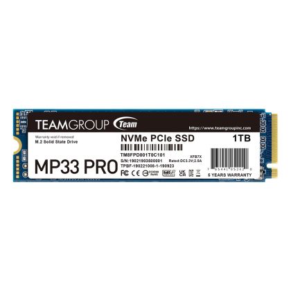SSD 1TB TEAM GROUP MP33 PRO, M.2 2280, PCIe Gen3x4 with NVMe - TM8FP001T0C101