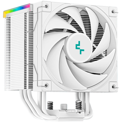 Охладител за процесор DEEPCOOL AK500 Digital WH, CPU Air Cooler, 1x120mm FK120 PWM FDB Fan, ARGB, Digital Display, White, TDP 240W, 5 Heatpipes, Fluid Dynamic Bearing, LGA2066/2011-v3/2011/1700/1200/1151/1150/1155, AMD AM5/AM4, 127×117×160 mm(L×W×H)