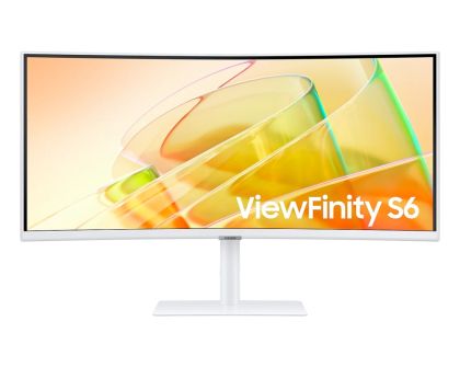 Монитор SAMSUNG 34A650 ViewFinity S6 (LS34C650TAUXEN), 34" VA Curved 1000R, UWQHD (3440x1440) 100Hz, 21:9, 5ms, 350 cd/m2, 3000:1, AMD FreeSync, Speaker 2x5W, DP, HDMI, Thunderbolt 3, USB 3.0, Warm White