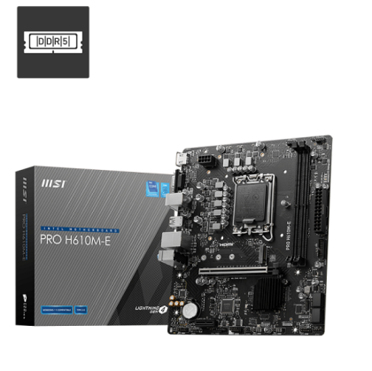 Дънна платка MSI PRO H610M-E (Intel 1700, 2xDDR5, 1xM.2, HDMI, VGA) Micro ATX