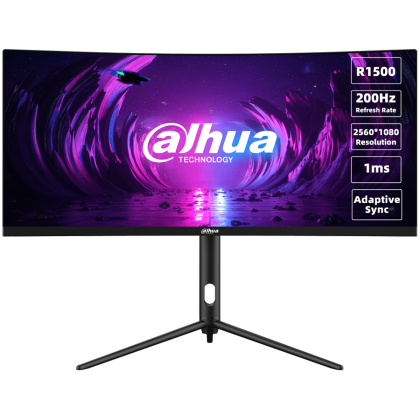Монитор DAHUA LM30-E330CA, 30" VA Curved 1500R, UWFHD (2560x1080) 200Hz, 21:9, 1ms, 250cd/m2, 3000:1, Adaptive-sync, 2xDP, 2xHDMI, Black
