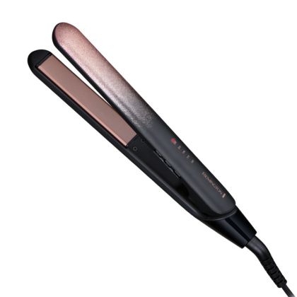 Преса за коса REMINGTON S5305 Rose Shimmer, 150-230C, Керамични плочи Advanced Ceramic, Турбо система, Черен/Розов