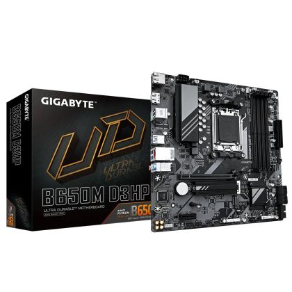 Дънна платка GIGABYTE B650M D3HP (AMD AM5, 4xDDR5, 2xM.2, 2.5GbE LAN, HDMI, 2 x DisplayPorts) Micro ATX