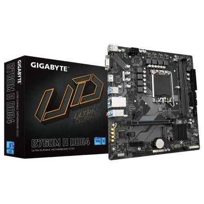 Дънна платка GIGABYTE B760M H DDR4 (Intel 1700, 2 x DDR4, 2 x M.2, VGA, HDMI) Micro ATX