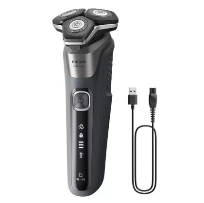 Ел. самобръсначка PHILIPS S5887/30 Shaver Series 5000,  за мокро и сухо бръснене, Ножчета SteelPrecision, 360° глави, Graphite grey
