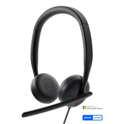 Комплект Слушалки DELL WH3024 (520-BBDH) + Възглавнички за слушалки Dell Wired Headset Ear Cushions - HE324