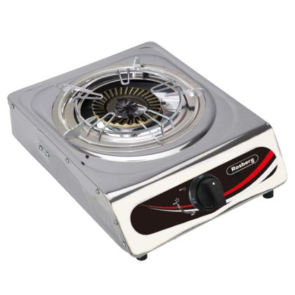 Единичен газов котлон Oliver VOLTZ OV51454B, 3.45 kWh, 30 mbar, Без защита, Чугунена горелка, Инокс