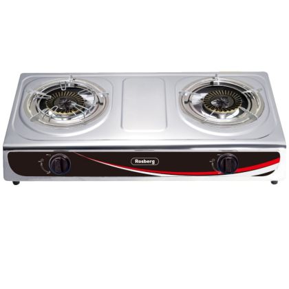 Двоен газов котлон ROSBERG Premium RP51454BD, 6.9 kWh, 30 mbar, Чугунени горелки, Без защита, Инокс