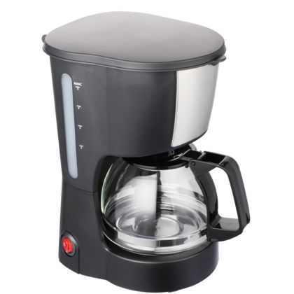 Кафемашина ROSBERG R51170F, 600W, 600 ml, Стъклена кана, Пластмасов филтър, Черен