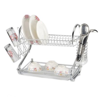 Сушилник за съдове ROSBERG R53000A, Две нива, 55х25х38 см, Хром