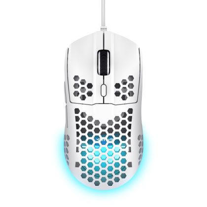 Геймърска мишка TRUST GXT92W8 Helox, Wired, 6400DPI, Lightweight Mouse, USB, White