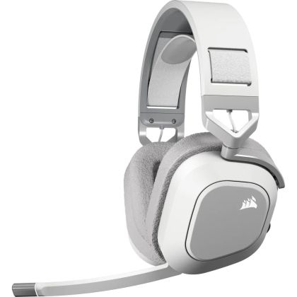 Безжични геймърски слушалки CORSAIR HS80 MAX WIRELESS (CA-9011296-EU), Bluetooth/Wireless, 50мм, Dolby Atmos, RGB, White