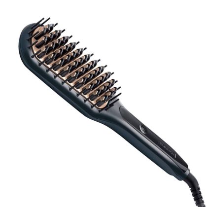 Четка за изправяне на коса REMINGTON CB7400 Straight Brush, 230 C, 3 нива, Керамично покритие, Черен